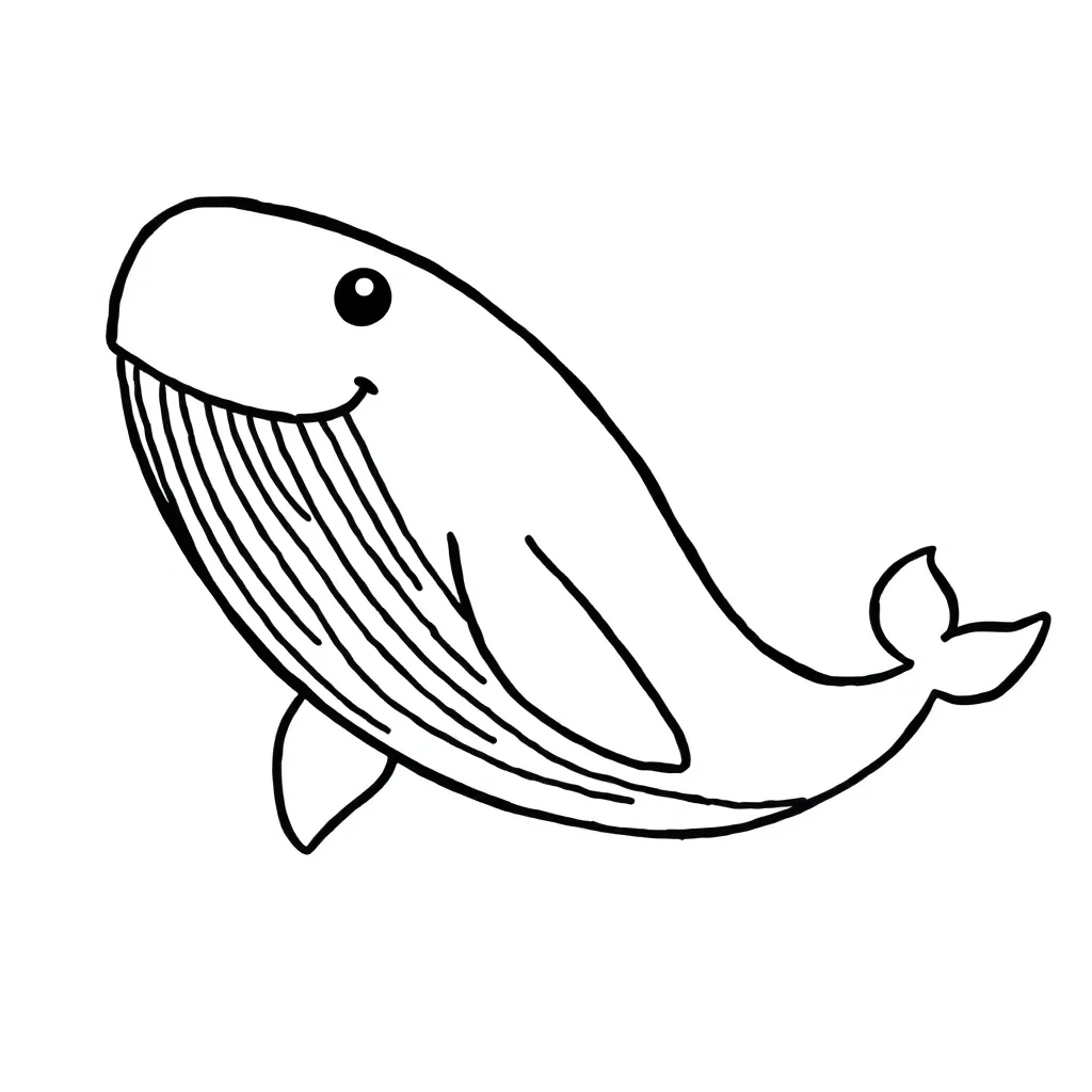 Whales a big whale — easy whales coloring page (ages 2–5)