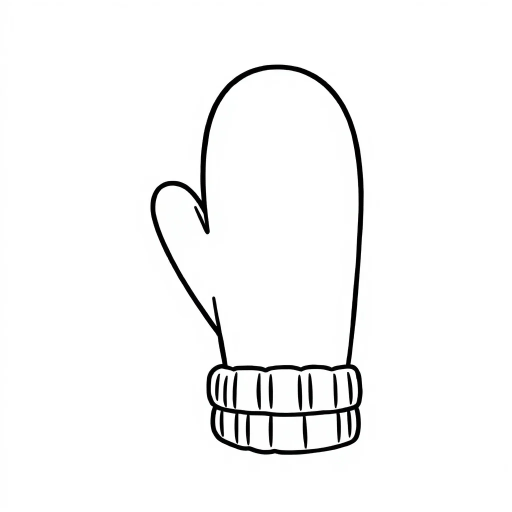 Winter a mitten — easy winter coloring page (ages 2–5)