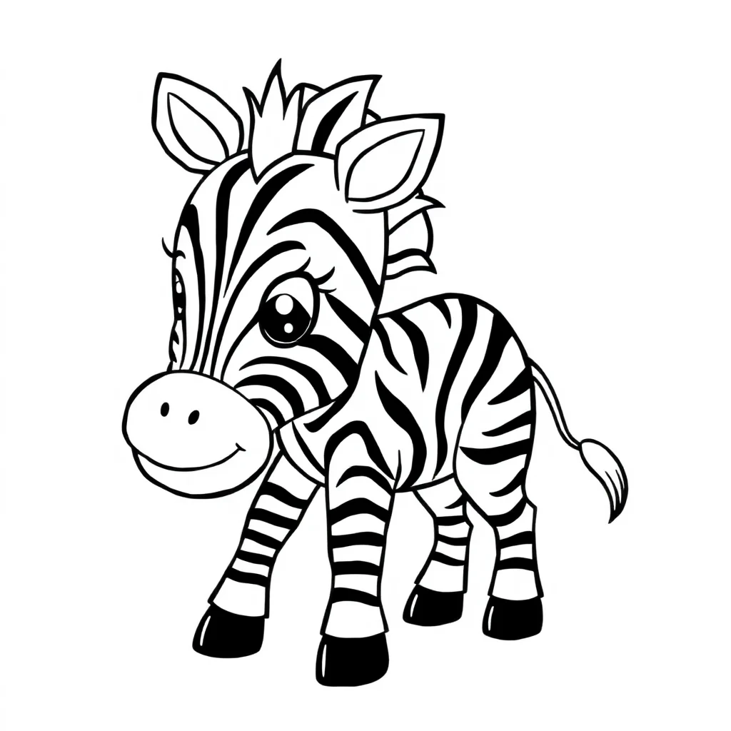 Zebras a baby zebra — easy zebras coloring page (ages 2–5)