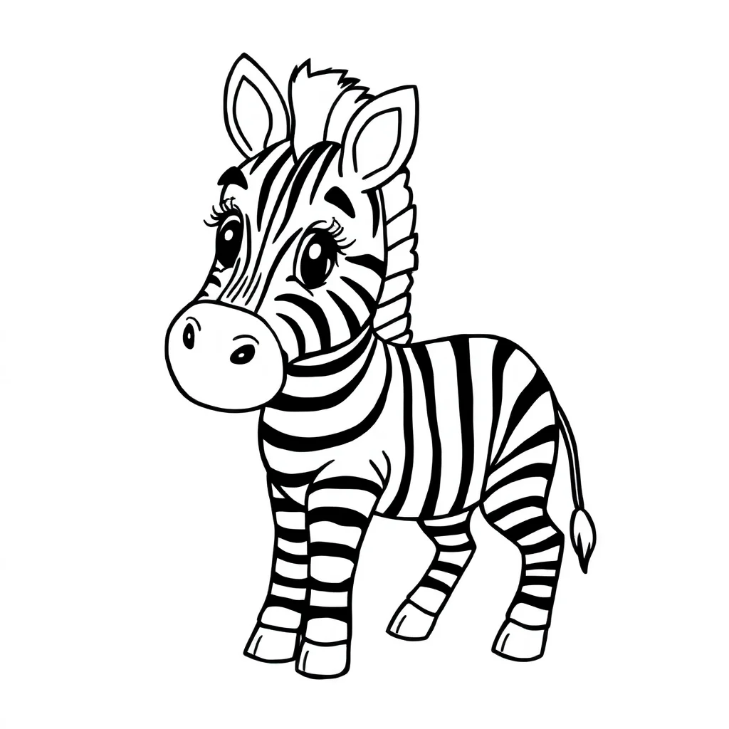 Zebras a zebra with stripes — easy zebras coloring page (ages 2–5)