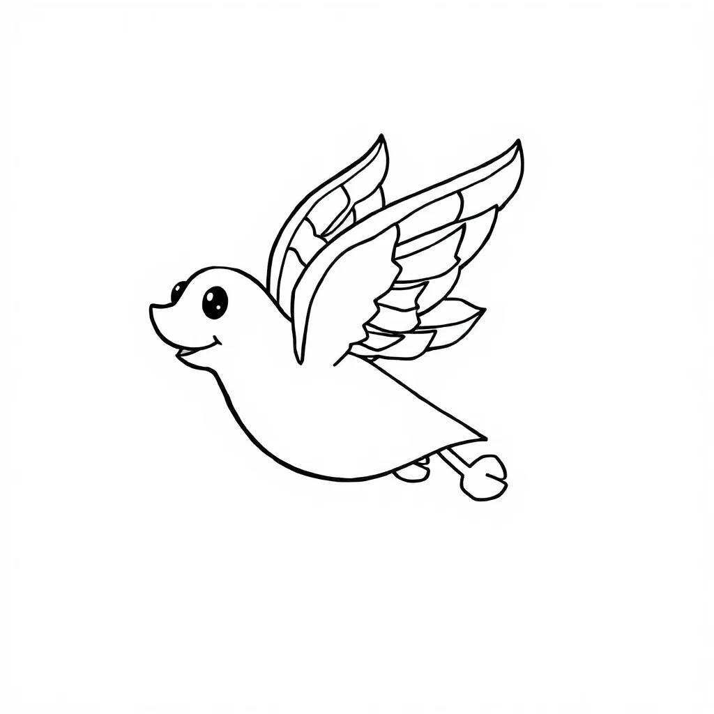 Zentangle an abstract zentangle flying — easy zentangle coloring page (ages 2–5)