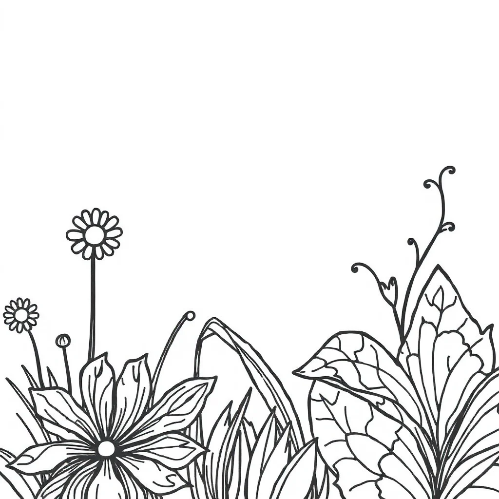 Zentangle an abstract zentangle in a flower garden — classic zentangle coloring page (ages 5–10)