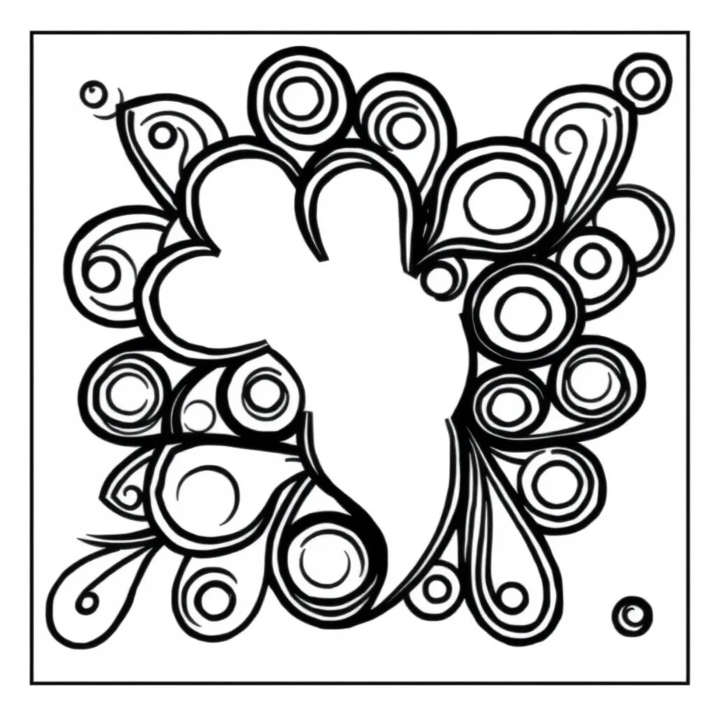 Zentangle an abstract zentangle — easy zentangle coloring page (ages 2–5)